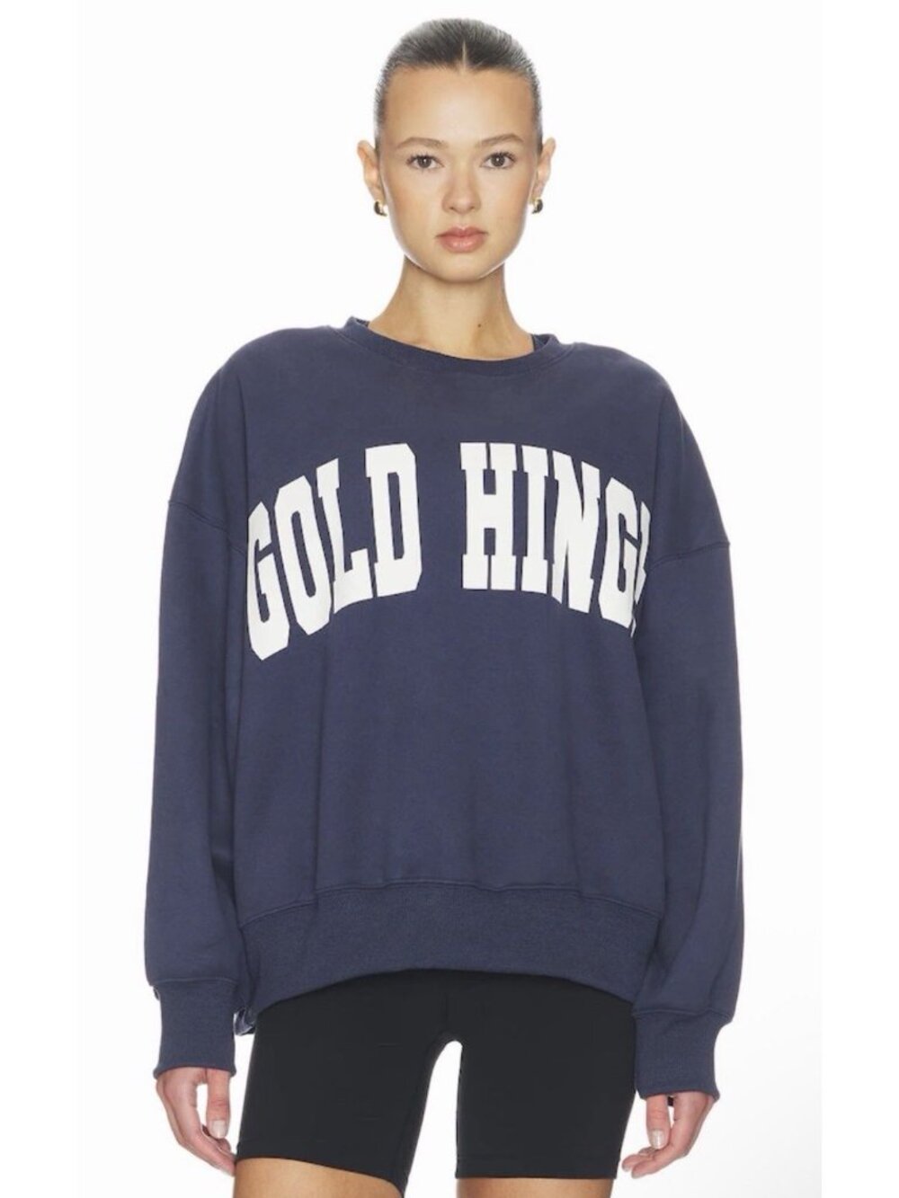 Gold Hinge Women’s Arch Sweatshirt In Dark Denim Size Small